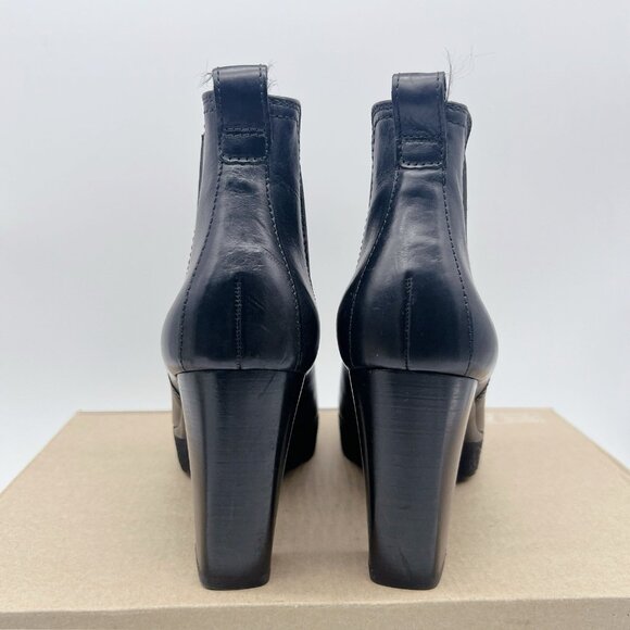 Paul Green Dallas Chelsea Bootie Boots Platform Heel Black Leather UK 5.5 US 8 - Picture 7 of 12